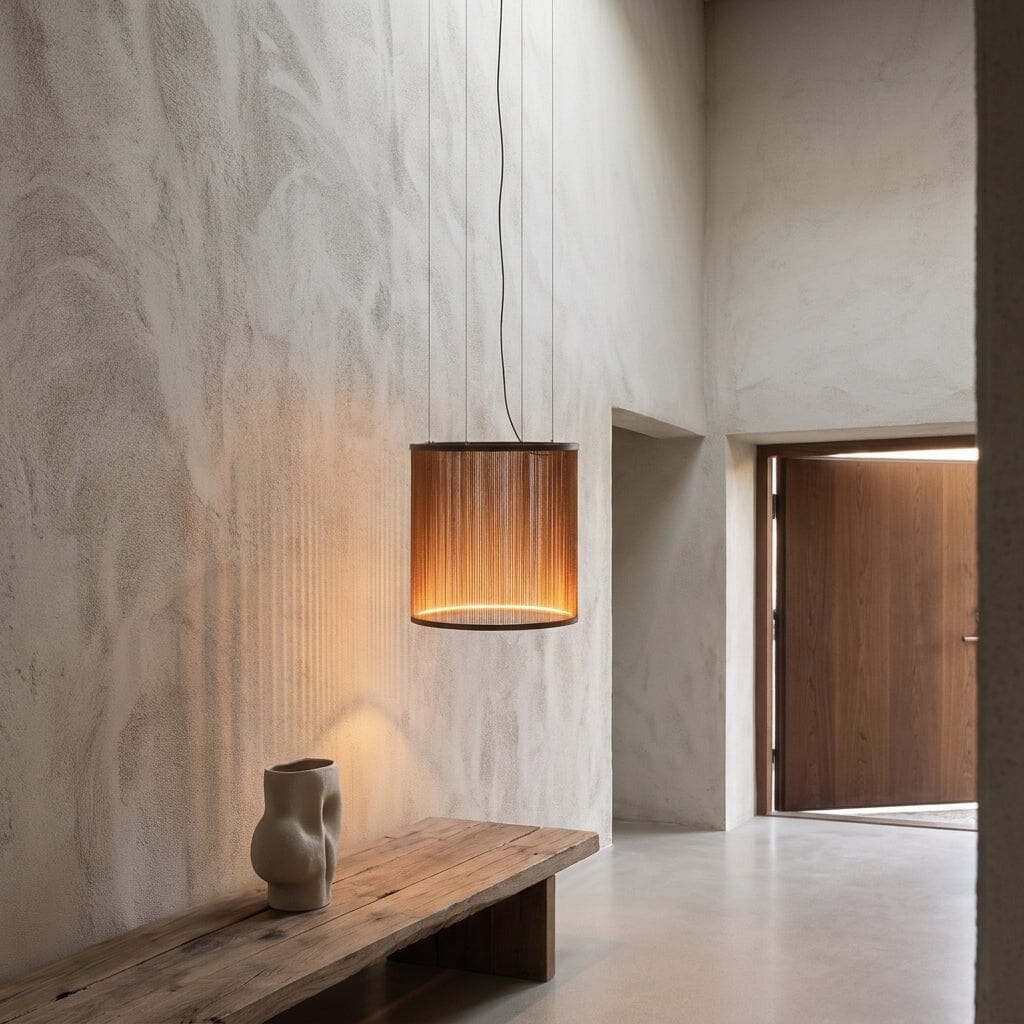 Luminária Pendente Sisal Fenda Luminárias Ateliê MMassuci 