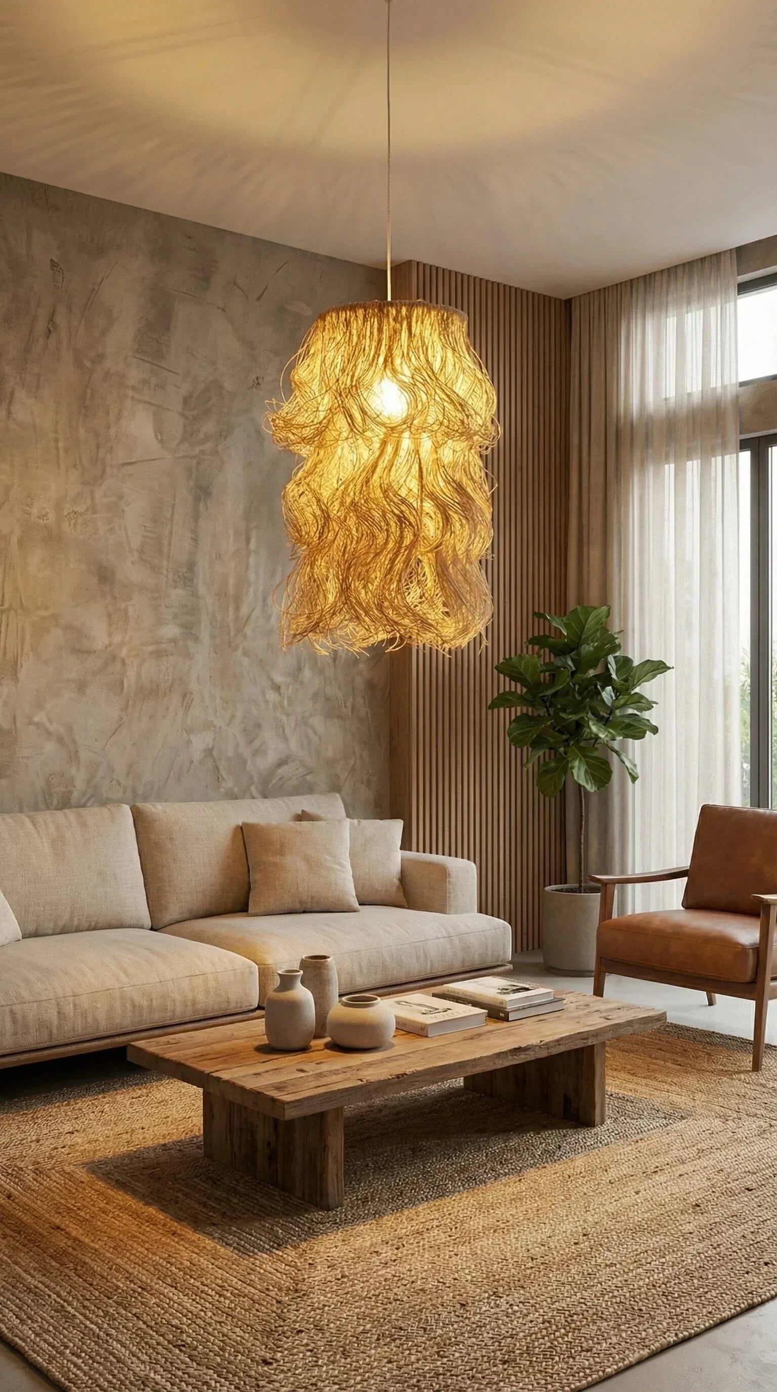 Luminária Pendente Sisal Wave - Ateliê MMassuci