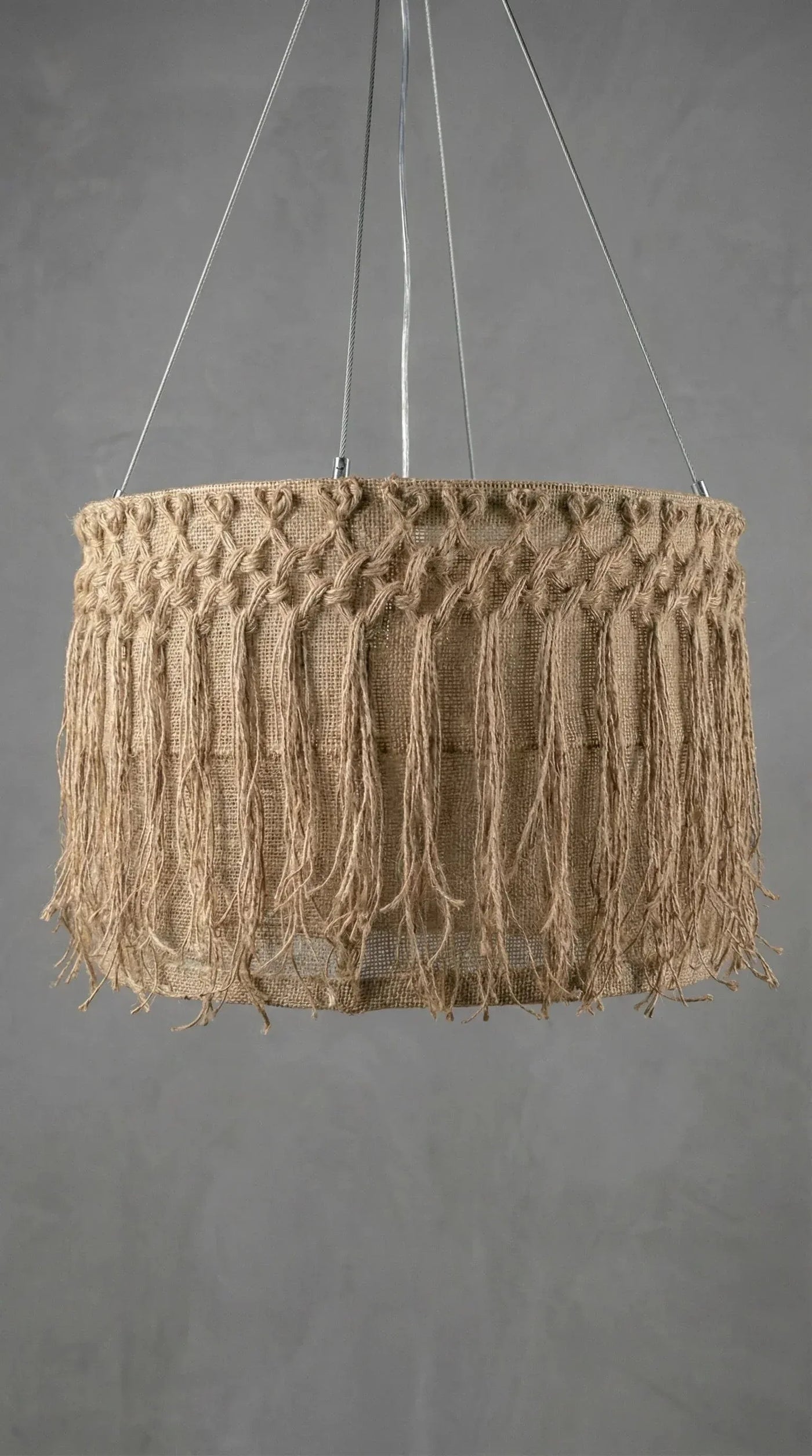 Luminária Pendente Tecido de Juta - Ateliê MMassuci