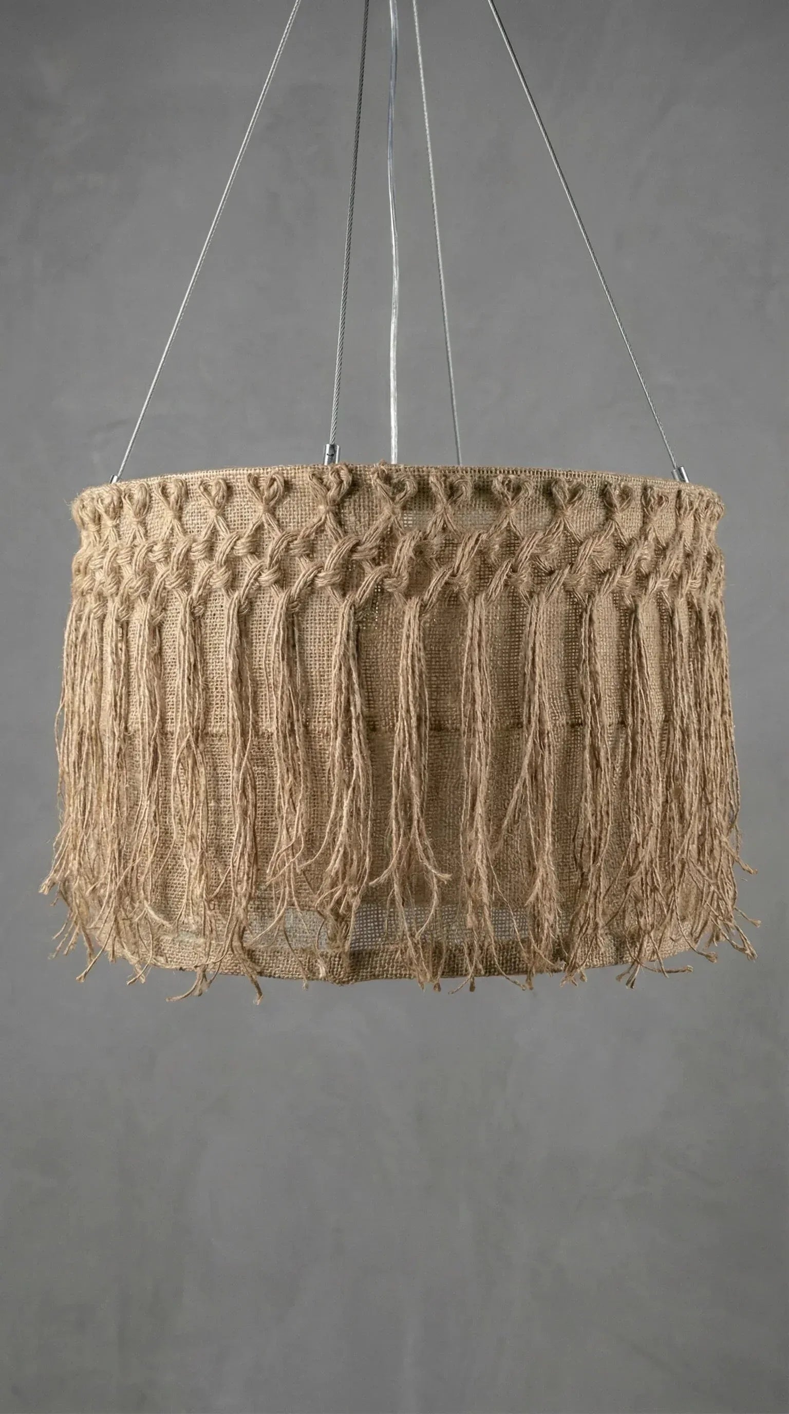Luminária Pendente Tecido de Juta - Ateliê MMassuci