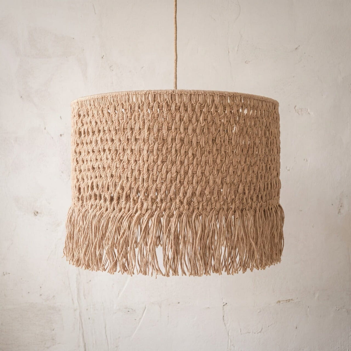 Luminária Pendente Trama Solar Juta Luminárias MMassuci 80 x 40cm 