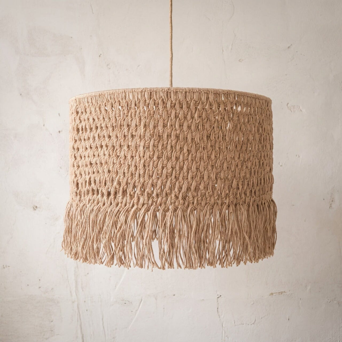 Luminária Pendente Trama Solar Juta Luminárias MMassuci 80 x 40cm 
