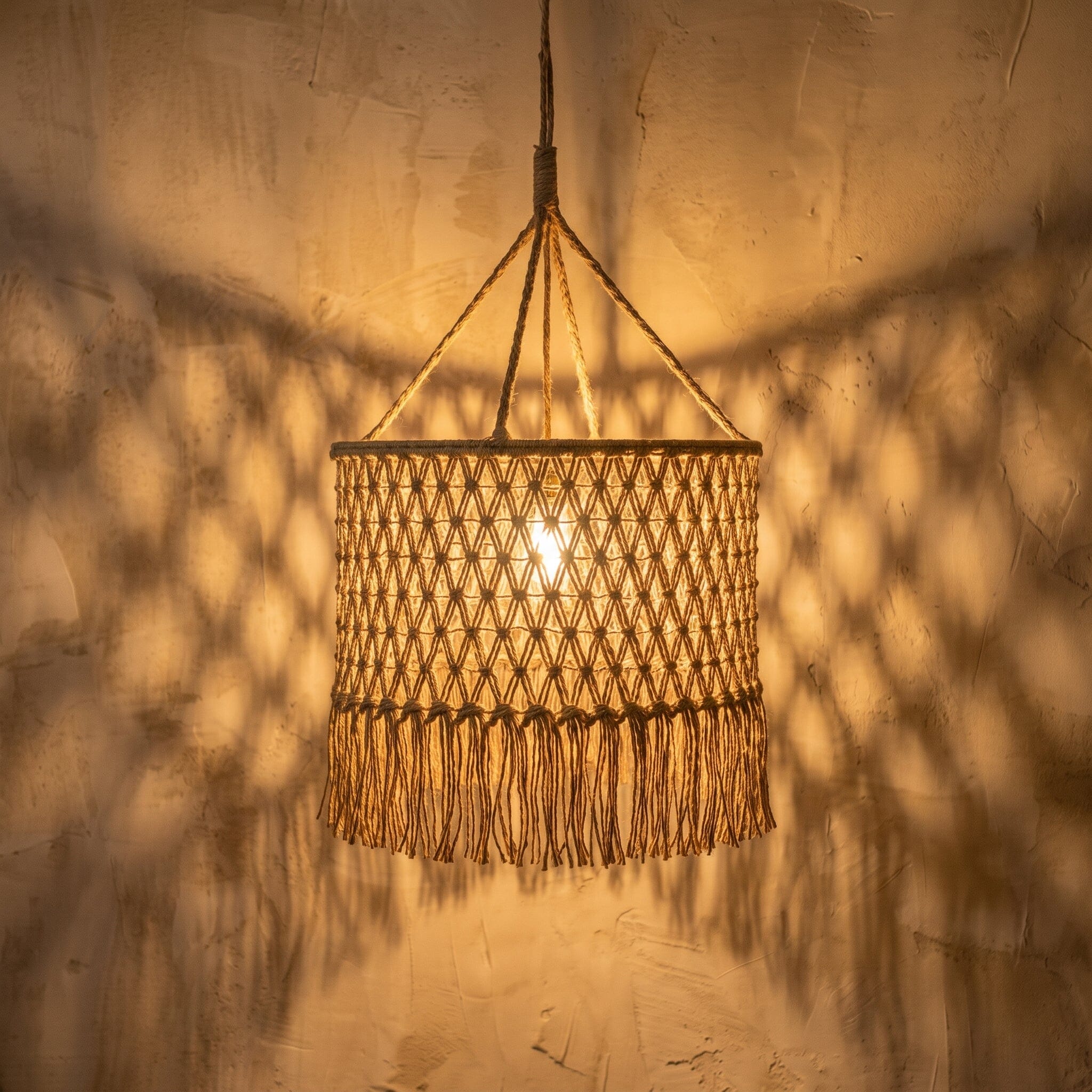 Luminária Pendente Trama Solar Sisal Luminárias MMassuci 
