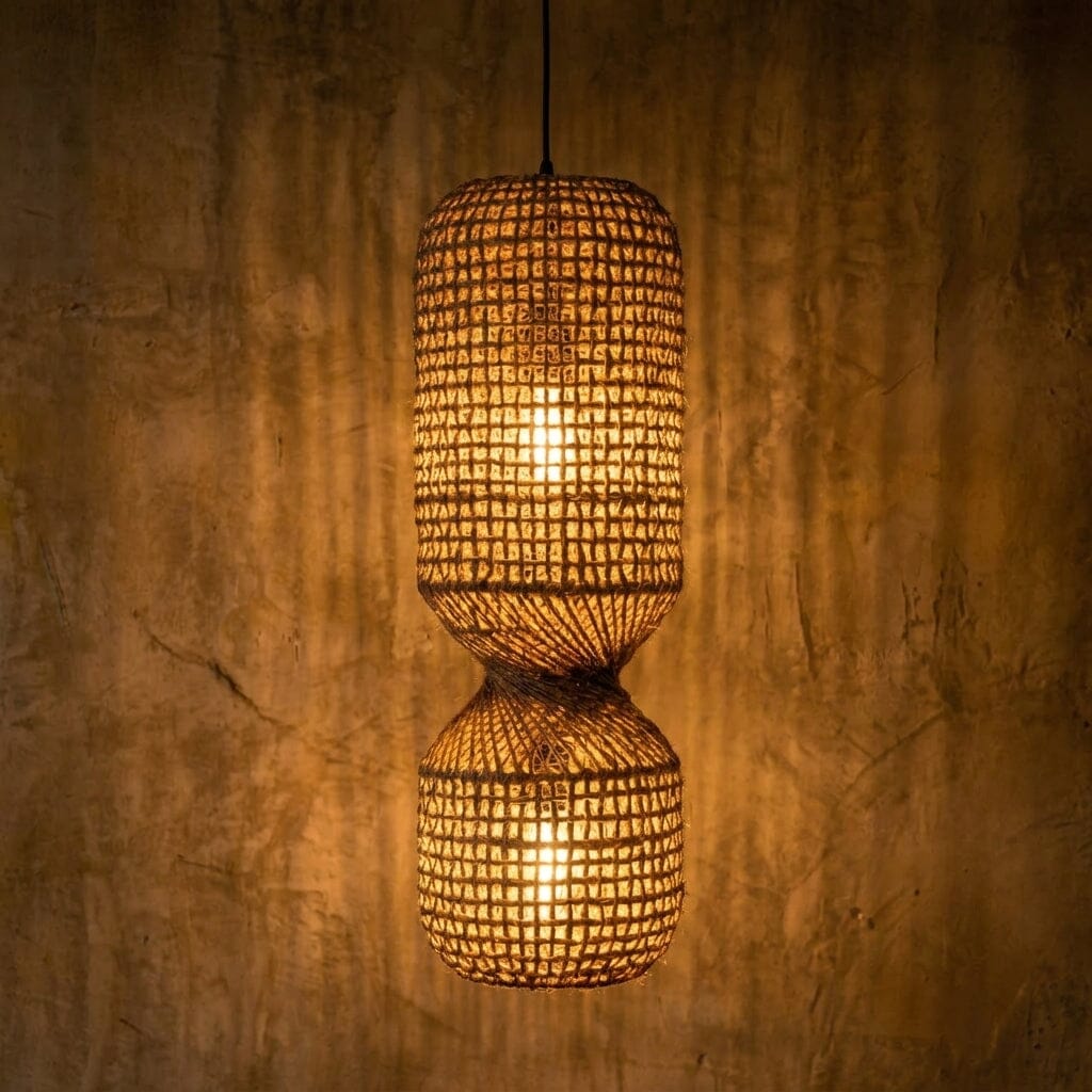 Luminária Pendente Twisted Juta Luminárias MMassuci 
