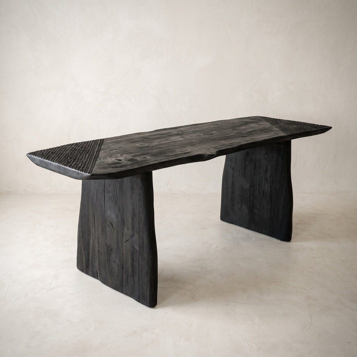 Mesa Madeira Basalto Móveis Ateliê MMassuci 75cm x 60cm x 200cm 