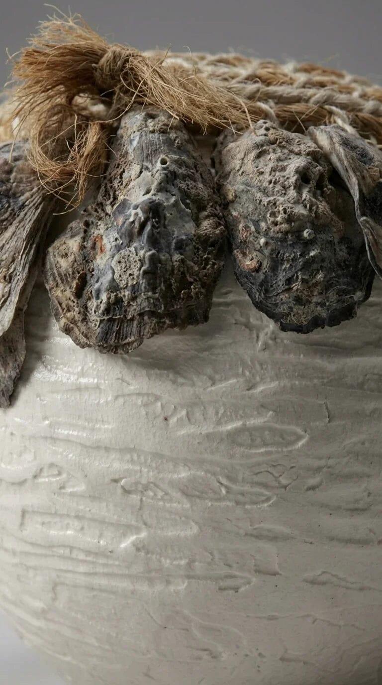 Vaso Cerâmica Conchas - Ateliê MMassuci