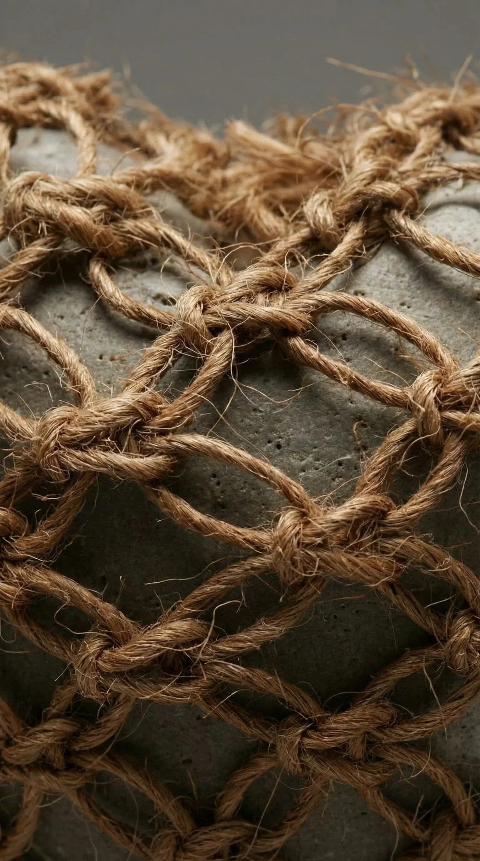 Vaso Ceramica e Macrame Sisal - Ateliê MMassuci