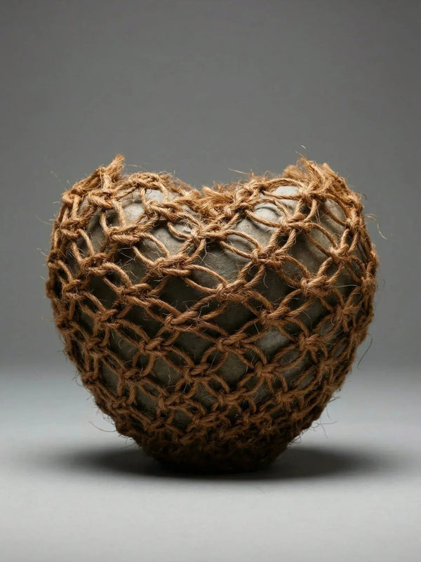 Vaso Ceramica e Macrame Sisal