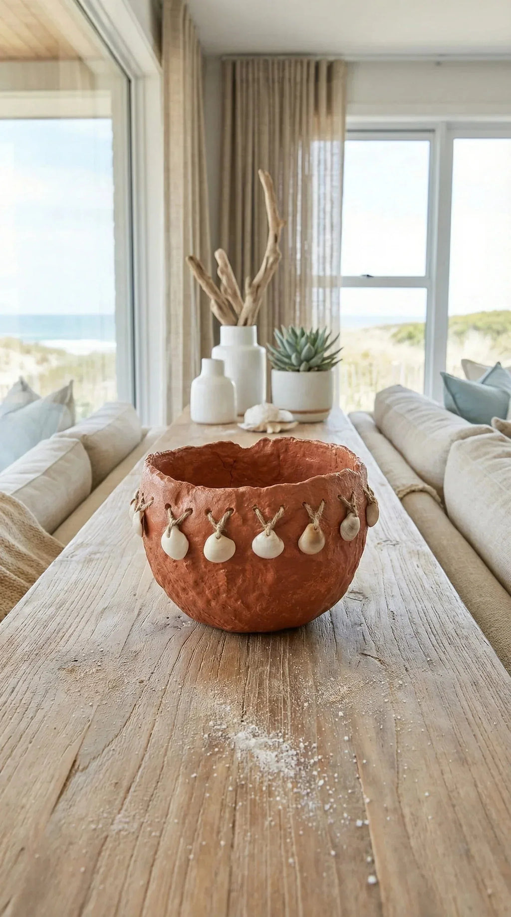 Vaso Ceramica Fria Cobre com Conchas - Ateliê MMassuci