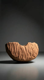 Vaso Cerâmica Fria Rústico Terracota Meia Lua - Ateliê MMassuci