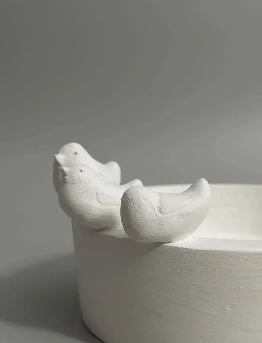 Vaso Cerâmica Fria Três Pássaros - Ateliê MMassuci