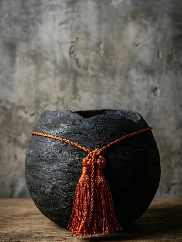 Vaso Ceramica Preta Rag Tecnic