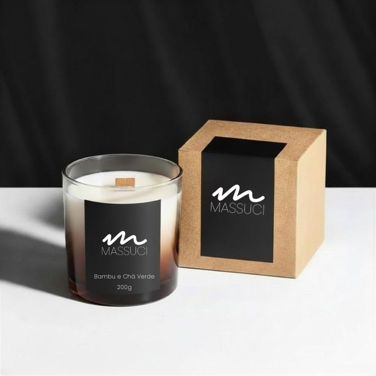Vela Aromática Chá Verde e Bambu MMassuci Acessórios MMassuci 